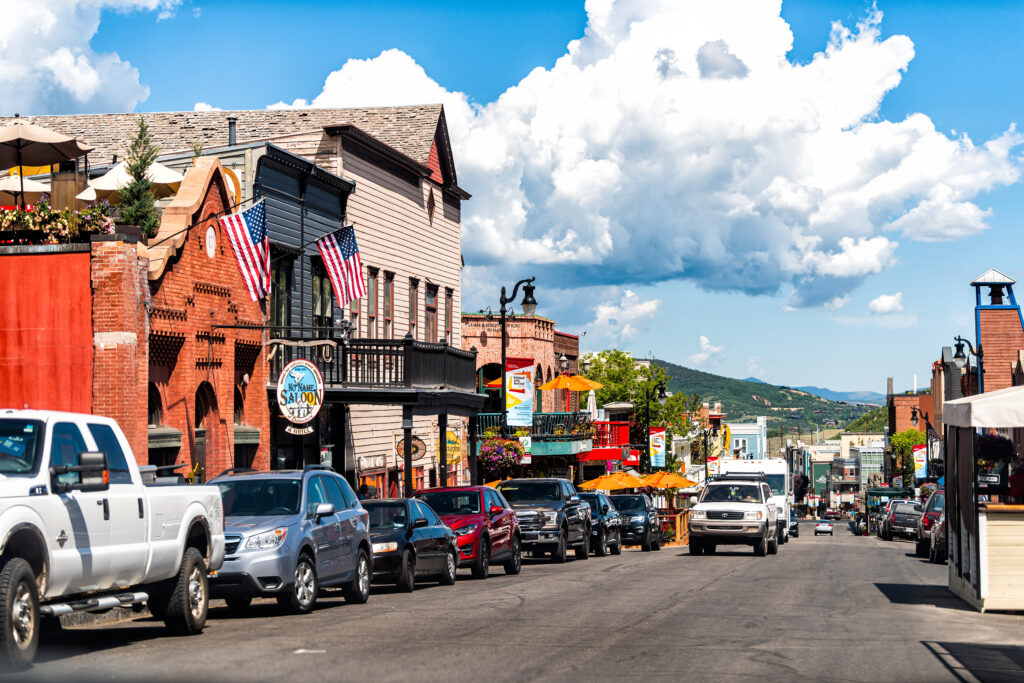 Picture of downtown Park City in the summer 