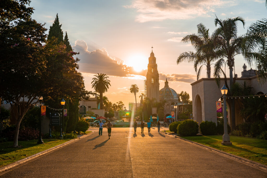 San Diego park at dusk