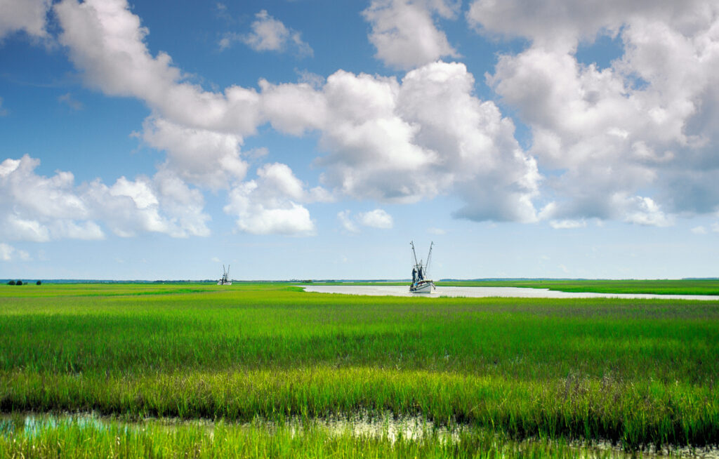 A shrimp boat near Hunting Island, South Carolina